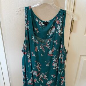 Torrid Teal Floral Tank Top